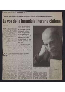Artículo "La voz de la farándula literaria chilena" de Diario La Nación