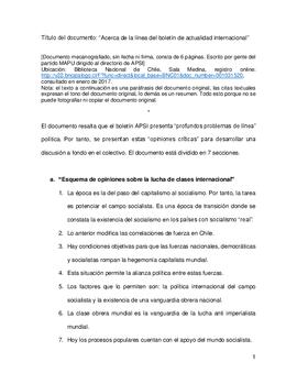 Acerca de la línea del boletín de actualidad internacional. Resumen