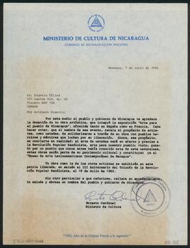 Carta de Ernesto Cardenal a Téllez.