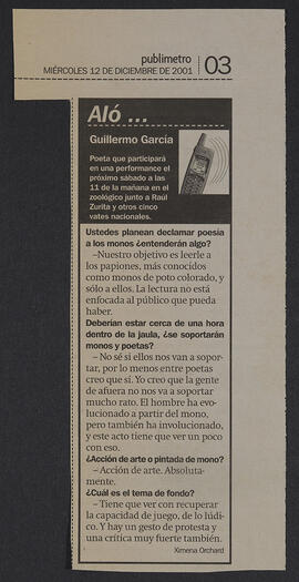 “Aló… Guillermo García”