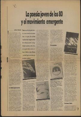 Artículo La poesía joven de los 80 y el movimiento emergente en Literatura y libros, año 2, N° 148