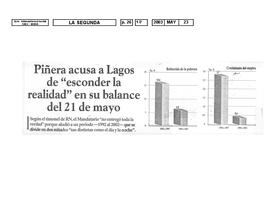Piñera acusa a Lagos de "esconder la realidad" en su balance del 21 de mayo. Opinión