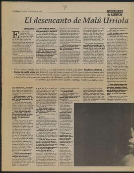 Artículo "El desencanto de Malú Urriola" en Literatura y libros