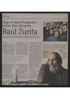 Artículo "Llega al teatro 'Purgatorio', primer libro del poeta" de Diario La Tercera