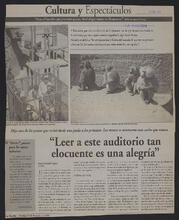 Artículo "Leer a este auditorio tan elocuente es una alegría" de Diario La Nación