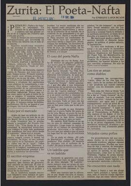 Artículo "Zurita: El Poeta-Nafta" de Diario El Mercurio
