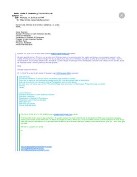 Correo electrónico de Javier Guerrero a Malú Urriola sobre pasaje a Princeton