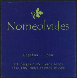 Tarjeta con mensaje  "Nomeolvides"