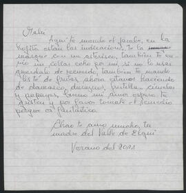 Carta de la madre de Malú Urriola a la poeta