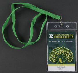 Credencial 32ª Festival Internacional de Poesía de Medellín