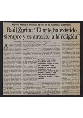 Entrevista a Raúl Zurita por Loreto Novoa