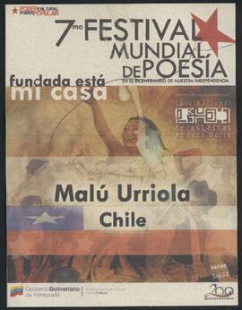 Credencial 7° Festival Mundial de Poesía en el Bicentenario de Nuestra Independencia