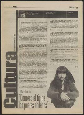 Artículo "Malú Urriola : 'Conozco el tic de los poetas chilenos'" de Diario El Siglo