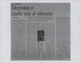 Artículo "Malú Urriola: Derrotar o darle voz al silencio" de Ignacio Rodríguez