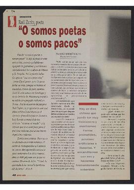 Entrevista a Raúl Zurita por Mili Rodríguez V.