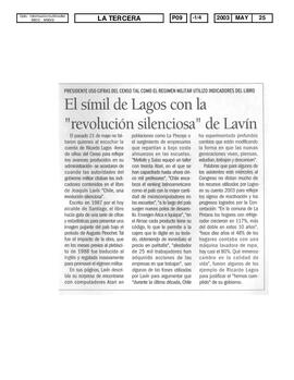 El símil de Lagos con la "revolución silenciosa" de Lavín. Opinión