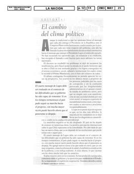 El cambio del clima político. Opinión