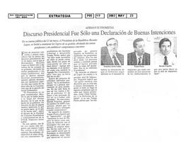 Discurso presidencial fue solo una declaración de buenas intenciones. Opinión
